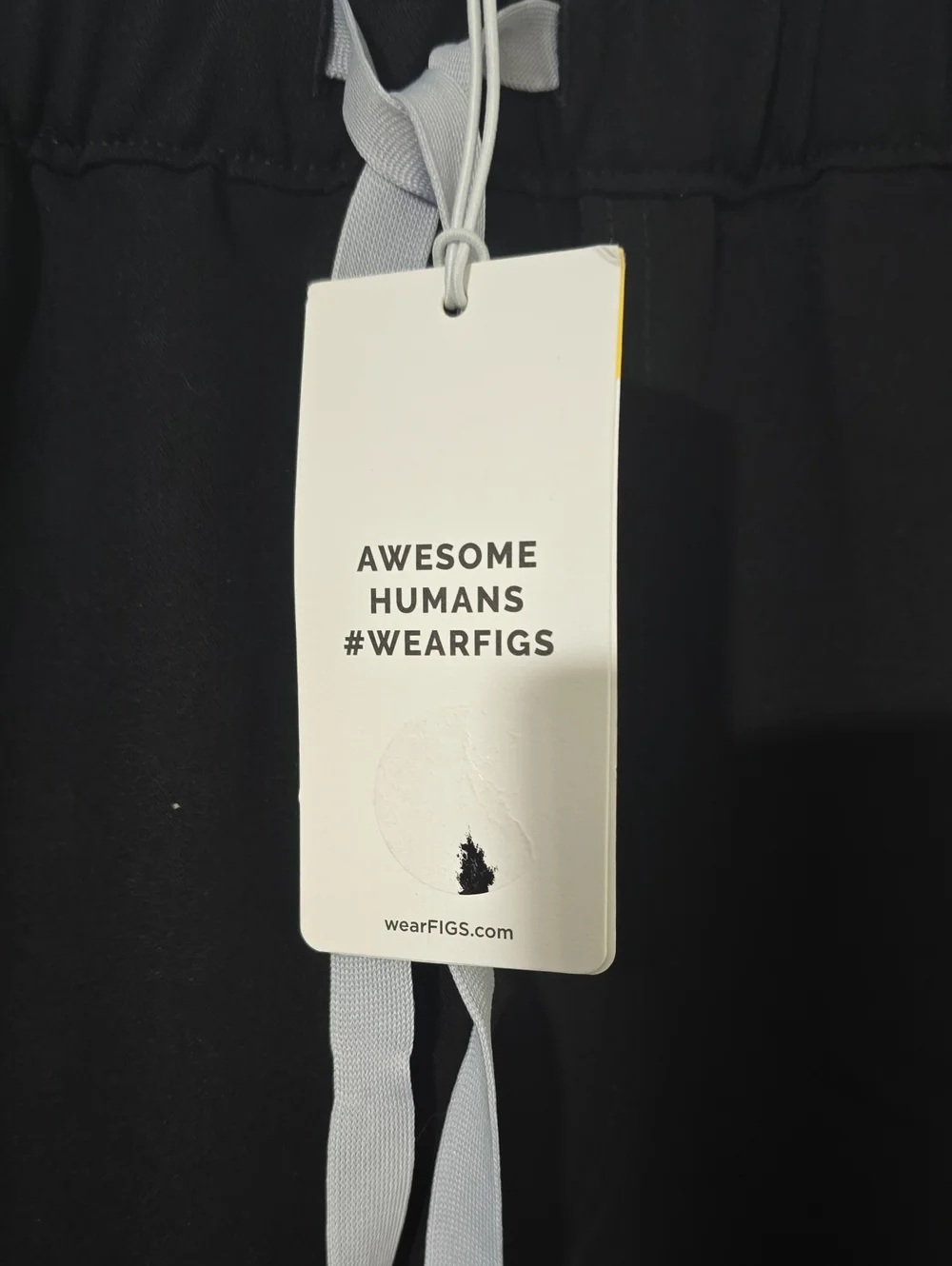 Figs Black Jogger Pants with White Drawstring